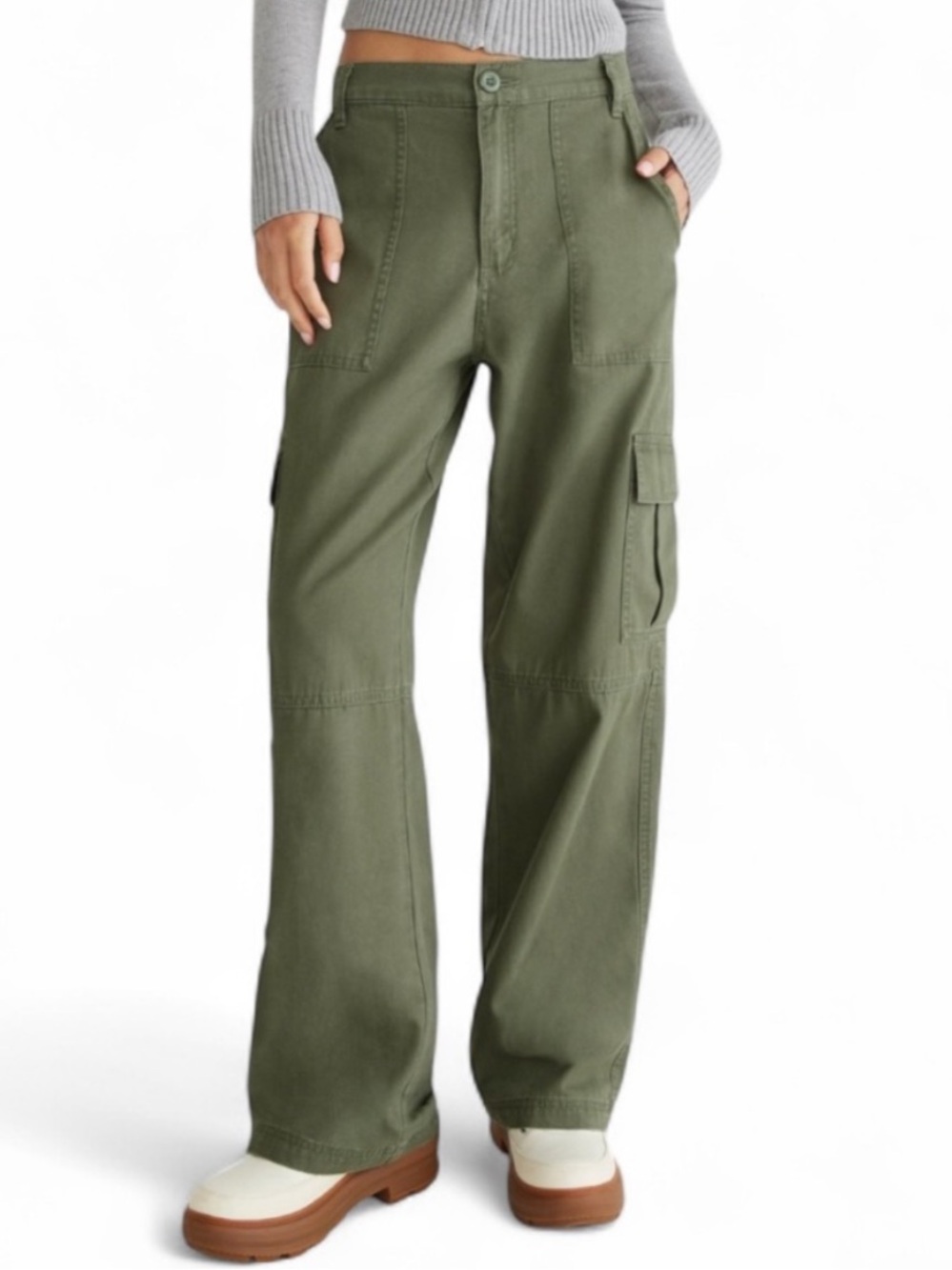 Aeropostale Olive Green Straight Leg Cargo Pants